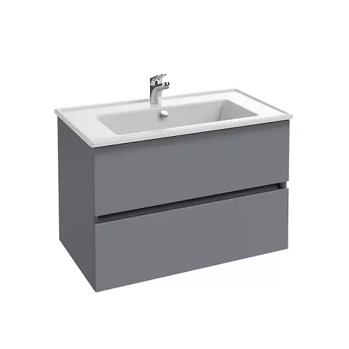 Waschtisch-Möbelset Tolbiac 80 cm, Grau matt